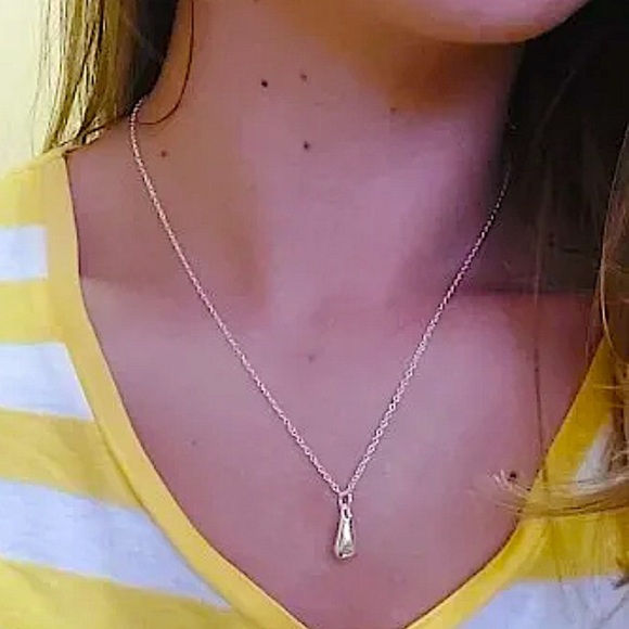 Sterling Silver Tear Drop Geometric Matching Necklace Bracelet Earrings Set - Picture 6 of 15